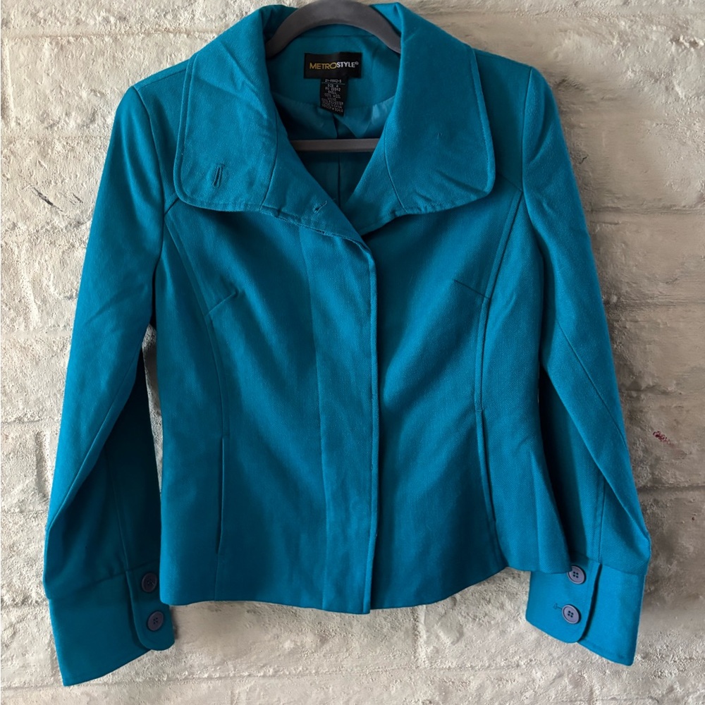 Metrostyle Vintage Wool Tailored Blazer-Size 4